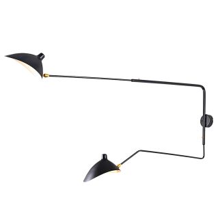 Serge Mouille Rotating Sconce 2 Arm 1 Curved