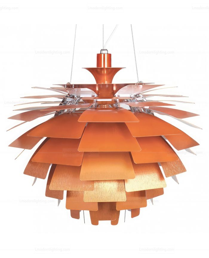 Contemporary Pinecone Aluminum Ph Artichoke Suspension Lamp