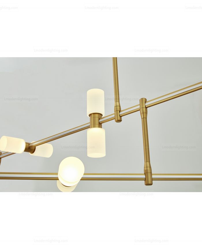Contemporary Dimmable LED ModernRail Chandelier