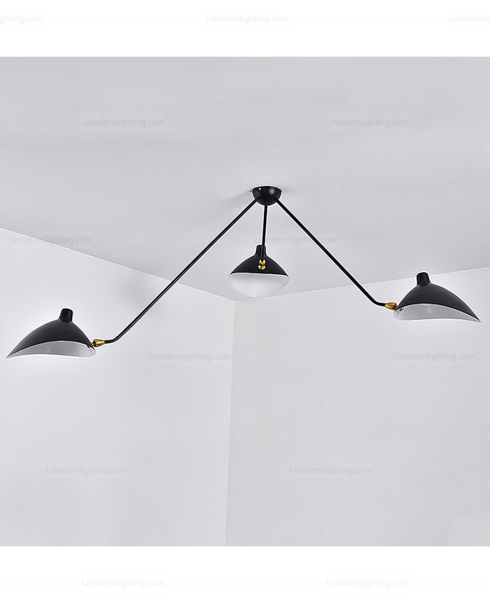 Serge Mouille Spider Ceiling Lamp 3 Arm