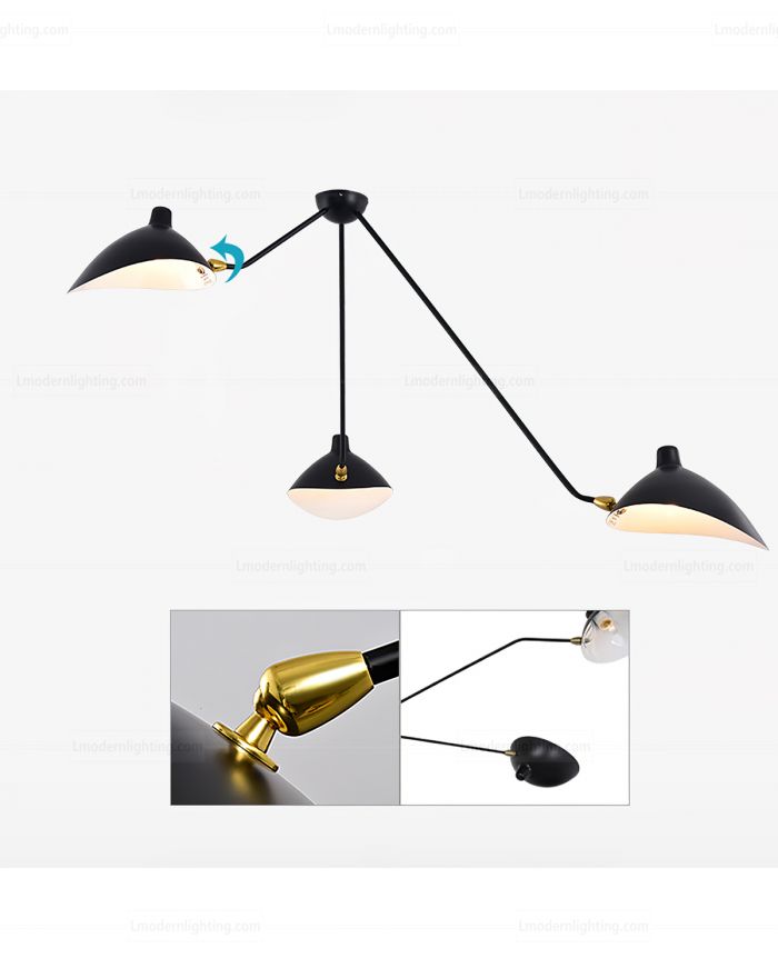3 Serge Lamp Spider Ceiling Mouille Arm