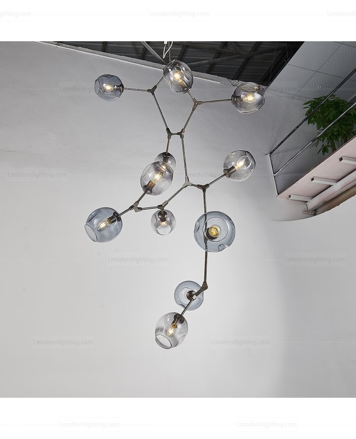 Branching top globe chandelier