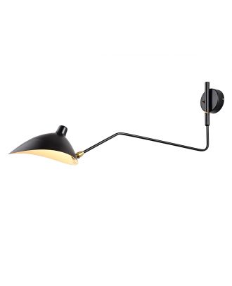 Serge Mouille Rotating Sconce 1 Arm Curved L60
