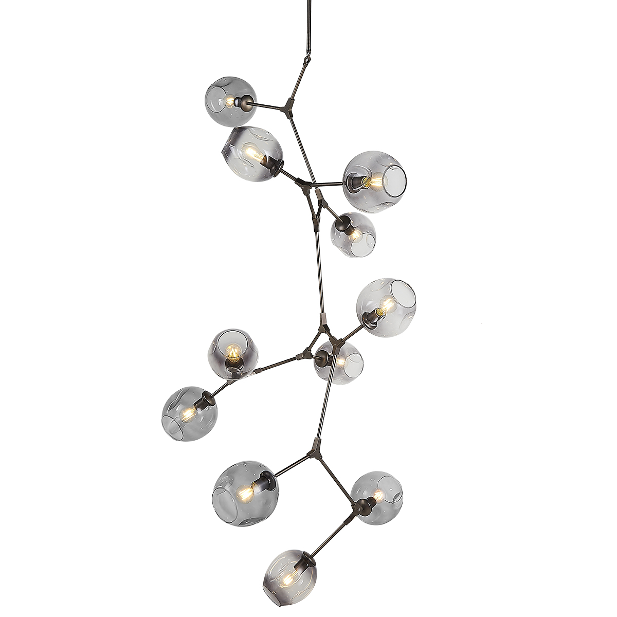 Branching bubble chandelier light outlet